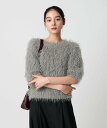【SALE／15%OFF】BEAUTY&YOUTH UNITED ARROWS フェザーヤーン ハーフスリーブ ニットプルオーバー ビューティー＆ユース　ユナイテッドアローズ トップス ニット ブラック グレー ホワイト【送料無料】