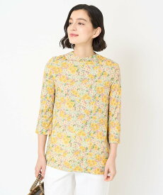 GIANNI LO GIUDICE（小さいサイズ） LIBERTYプリント7分袖カットソー(GLORIA FLOWER) メゾンドゥサンク トップス カットソー・Tシャツ イエロー ブルー【送料無料】