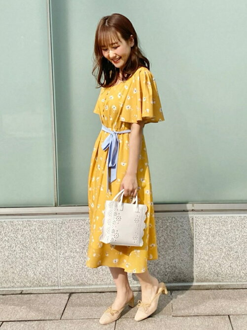 31 Sons De Mode 別布ベルト付き花柄プリントワンピース Rakuten Fashion 楽天ファッション 旧楽天ブランドアベニュー Cq9747