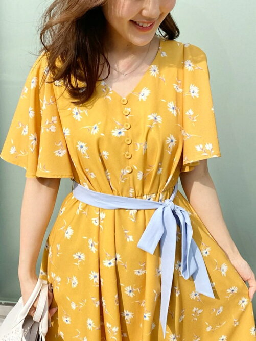 31 Sons De Mode 別布ベルト付き花柄プリントワンピース Rakuten Fashion 楽天ファッション 旧楽天ブランドアベニュー Cq9747
