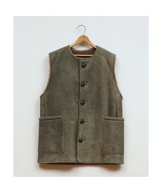 Nigel Cabourn MAN / シープスキンベスト ナイジェル・ケーボン ジャケット・アウター ライダースジャケット グリーン【送料無料】