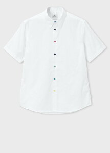 PS Paul Smith �}���`�J���[�{�^�� �����V���c �|�[���E�X�~�X �g�b�v�X �V���c�E�u���E�X �z���C�g �l�C�r�[�y���������z