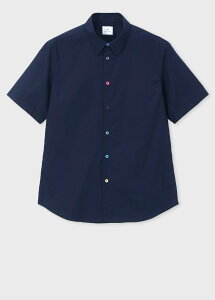 PS Paul Smith �}���`�J���[�{�^�� �����V���c �|�[���E�X�~�X �g�b�v�X �V���c�E�u���E�X �z���C�g �l�C�r�[�y���������z