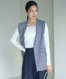 UNITED ARROWS green label relaxing [size SHORTあり]ライト ツイードライク ジレ ユナイテッドアローズ グリーンレーベルリラクシング トップス ベスト・ジレ レッド ネイビー【送料無料】