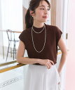 La boutique BonBon 【名品・UVカット・接触冷感】クールタッチUVハイネックフレンチニット ラブティックボンボン トップス ニット ピンク ネイビー グレー ブラック ブラウン ホワイト イエロー【送料無料】