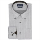 BRICK HOUSE by Tokyo Shirts 【超形態安定・大きいサイズ】 ボタンダウン 長袖 形態安定 ワイシャツ BM01J503AB13B3V-30 トーキョーシャツ スーツ・フォーマル Yシャツ・カッターシャツ グレー【送料無料】