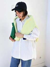 【SALE／19%OFF】AMERICAN HOLIC イージーケアバックオープンシャツチュニック/マシンウォッシャブル/お手入れ簡単/シワ防止/羽織り/ストライプ/バイカラー/体型カバー/春/24SS アメリカン ホリック ワンピース・ドレス チュニック ホワイト レッド ブルー