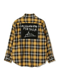 【SALE／50%OFF】B:MING by BEAMS Manhattan Portage / オンブレチェック ロングスリーブシャツ ビームス アウトレット トップス シャツ・ブラウス イエロー【送料無料】