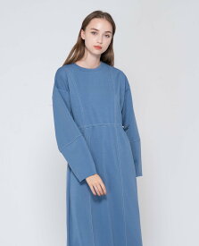 【SALE／30%OFF】YEVS ポンチ配色ステッチウエストドロストワンピ イーブス ワンピース・ドレス ワンピース ブルー ブラック【送料無料】