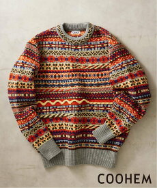 【SALE／30%OFF】JOURNAL STANDARD relume 【COOHEM / コーヘン】フェアアイル ニットプルオーバー ジャーナル スタンダード レリューム トップス ニット ブラウン イエロー【送料無料】