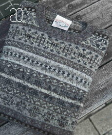 【SALE／30%OFF】URBAN RESEARCH DOORS 『別注』Jamieson's*DOORS 20th AOFI CREWNECK PULLOVER アーバンリサーチドアーズ トップス ニット ブラウン ネイビー【送料無料】