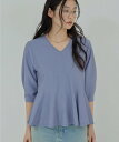 【SALE／40%OFF】GALLARDAGALANTE 【春夏素材にアップデート!】ペプラムプルオーバー ガリャルダガランテ トップス ニット ブラック ブルー【送料無料】