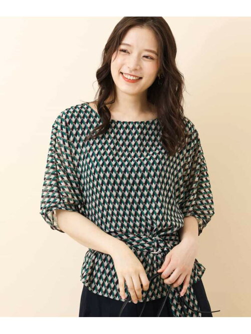 Mk Michel Klein 洗える レトロ幾何柄ブラウス Rakuten Fashion 楽天ファッション 旧楽天ブランドアベニュー Bf1751