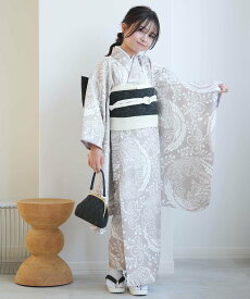 ひよこ商店 ひよこ商店 10歳 振袖セット 女の子 白茶鳳凰 ウタタネ 着物・浴衣・和装小物 着物 ベージュ【送料無料】