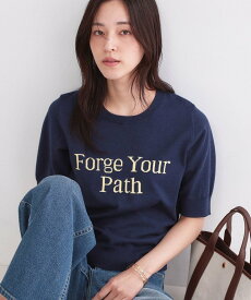 【SALE／70%OFF】OPAQUE.CLIP ロゴジャカードニット【洗濯機OK】 オペークドットクリップ トップス ニット グレー ネイビー
