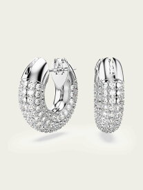 SWAROVSKI 【公式】【スワロフスキー】Dextera フープピアス, 小, ホワイト, ロジウム・プレーティング スワロフスキー アクセサリー・腕時計 ピアス ホワイト【送料無料】