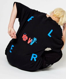 rehacer rehacer:Flower Logo Wide CS レアセル トップス カットソー・Tシャツ ブラック ホワイト ネイビー【送料無料】