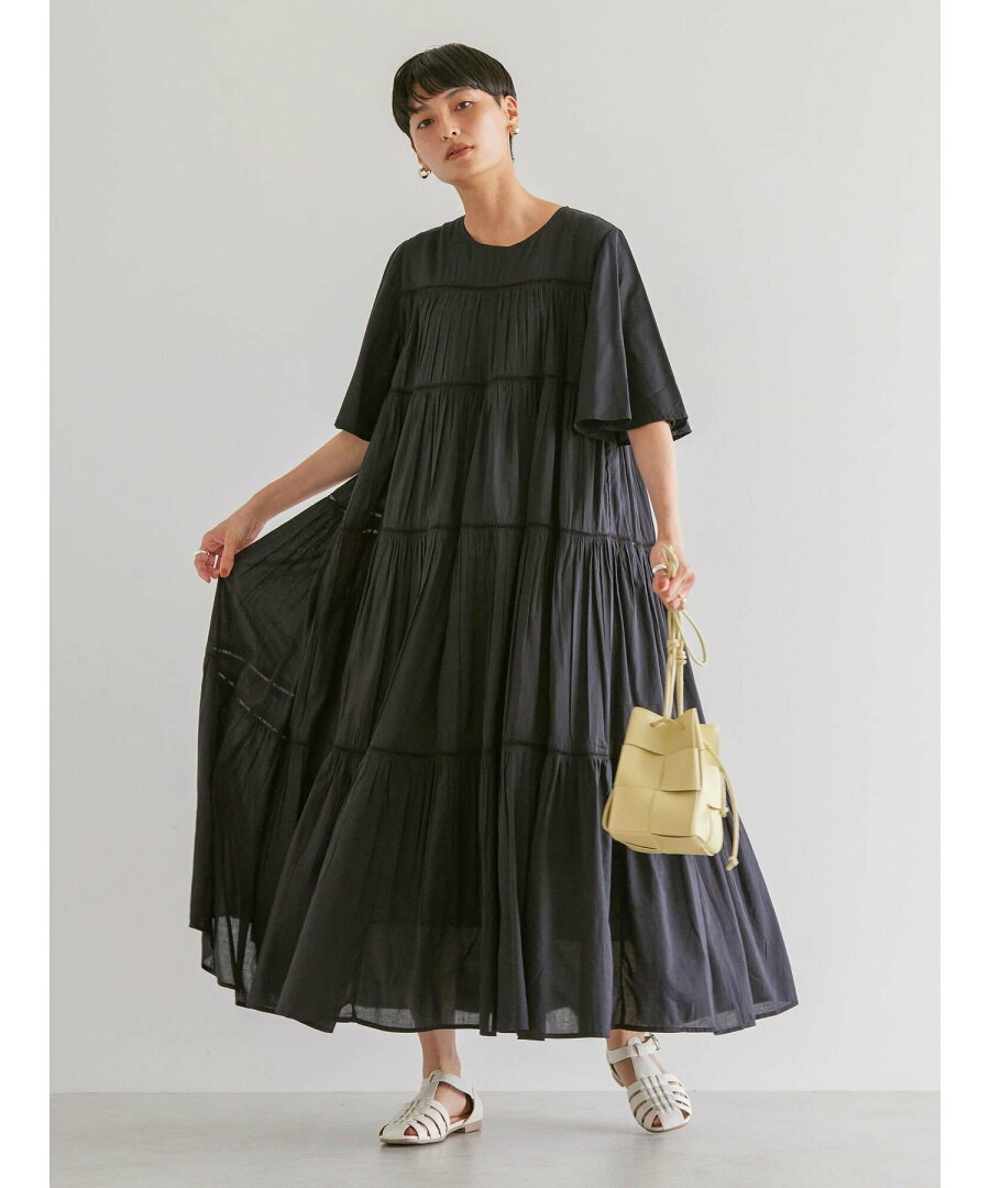 【SALE/40%OFF】AMERICAN HOLIC ティアード切り替えワンピース アメリカン ホリック ワンピース・ドレス ワンピース ブラック ネイビー