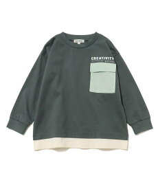 【SALE／28%OFF】SHOO・LA・RUE 【110-140cm】異素材ポケット使いロンT シューラルー トップス カットソー・Tシャツ グレー パープル ブルー ホワイト