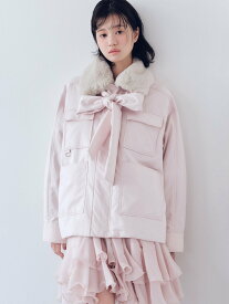 FURFUR パデットボウタイワークブルゾン ファーファー ジャケット・アウター その他のジャケット・アウター ベージュ ピンク【送料無料】