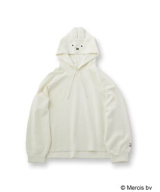 OPAQUE.CLIP 【コラボ】miffy x OPAQUE.CLIP ポイント刺しゅう入りフーディー オペークドットクリップ トップス パーカー・フーディー ホワイト ブラック【送料無料】