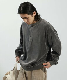 【SALE／58%OFF】BAYFLOW ベロアヘンリーネックプルオーバー ベイフロー トップス カットソー・Tシャツ ピンク グリーン グレー