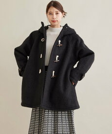 【SALE／40%OFF】JAYRO ニットシャギーフードミドルダッフルコート ジャイロ ジャケット・アウター ダッフルコート ブラック グレー【送料無料】