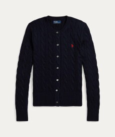 POLO RALPH LAUREN ケーブルニット コットン クルーネック カーディガン ラルフローレン トップス その他のトップス ブルー【送料無料】
