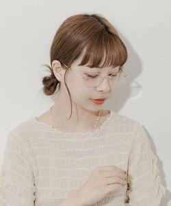 SMELLY リムレススクエアダテメガネ スメリー ファッション雑貨 メガネ ゴールド