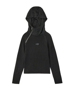 �ySALE�^30%OFF�zX-girl HAIRY HOODED HALF ZIP TOP �G�b�N�X�K�[�� �g�b�v�X �J�b�g�\�[�ET�V���c �u���b�N �z���C�g�y���������z