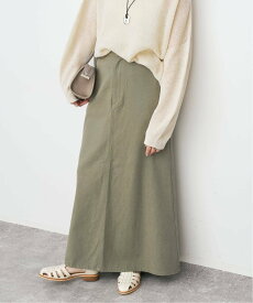 Spick & Span 《予約》ウォッシュドツイルナロースカート スピックアンドスパン スカート ロング・マキシスカート カーキグリーン ベージュ【送料無料】