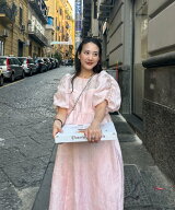 ANDRESD 結婚式ドレス お呼ばれ バブルスリーブジャガードドレス アンドレスド ワンピース・ドレス ドレ…