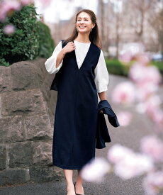 【SALE／40%OFF】UNFILO L 【セレモニー】BEAUTY MOVE 2WAYジャンスカ アンフィーロ ワンピース・ドレス ジャンパースカート ホワイト ブラック ネイビー【送料無料】