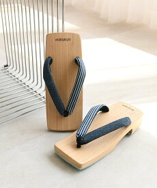 utatane utatane 高級桐下駄 ヒッコリーデニム鼻緒 メンズ Mサイズ 右近 白木 ウタタネ 着物・浴衣・和装小物 和装小物 ベージュ【送料無料】