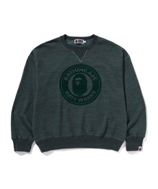 【SALE／50%OFF】A BATHING APE PIRATE STORE OVER DYE BUSY WORKS RELAXED FIT CREWNECK SWEATSHIRT ア ベイシング エイプ パイレーツストア トップス スウェット・トレーナー グリーン グレー ネイビー【送料無料】