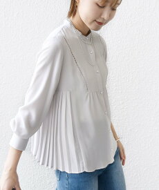【SALE／10%OFF】SHIPS WOMEN 《一部追加予約》【WEB限定】＜手洗い可能＞ストレッチ ジョーゼット プリーツ ブラウス シップス トップス シャツ・ブラウス ピンク ブルー ブラック ホワイト【送料無料】