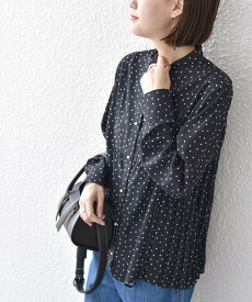 【SALE／10%OFF】SHIPS WOMEN *《一部追加予約》＜手洗い可能＞ストレッチ ジョーゼット プリーツ ブラウス 24SS ◆ シップス トップス シャツ・ブラウス ブラック ホワイト ピンク ブルー【送料無料】