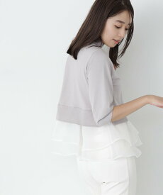 NATURAL BEAUTY BASIC シアーフリルレイヤードスプリングニット 24SS ナチュラルビューティベーシック トップス ニット ブルー ブラック ホワイト【送料無料】