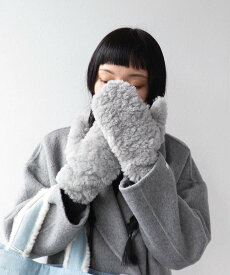 【SALE／70%OFF】Three Four Time Three Four Time/ブライトボアミトン スリーフォータイム ファッション雑貨 手袋 ブラック ベージュ ブラウン グレー