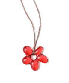 BEAMS HEART WOMEN クリアフラワー 紐ネックレス ビームス ハート アクセサリー・腕時計 ネックレス レッド ブラック