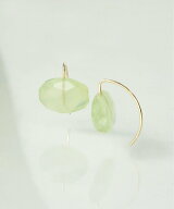 anq. 「anq.」K10・ OneStoneピアス クークロワッサン アクセサリー・腕時計 ピアス グリーン ブラック …