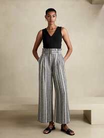 【SALE／76%OFF】BANANA REPUBLIC FACTORY STORE (W)BANANA REPUBLIC FACTORY STORE リネンブレンド ペーパーバッグパンツ バナナ・リパブリック ファクトリーストアー パンツ その他のパンツ ブラック ベージュ ブルー ホワイト グレー