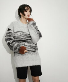 【SALE／50%OFF】ADAM ET ROPE' FEMME Okapiクルーネックニットプルオーバー アダムエロペ トップス ニット ブラック【送料無料】