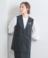 【SALE／70%OFF】UNITED ARROWS ドット ジャガード Vノーカラー ベスト ユナイテッドアローズ アウトレッ…
