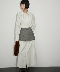 【SALE／70%OFF】ADAM ET ROPE' FEMME ＜SETアイテム＞【サステナブル】ウエストマークシャツワンピース アダムエロペ ワンピース・ドレス シャツワンピース グレー ホワイト ブルー【送料無料】