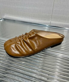 【SALE／20%OFF】aimoha 【shoes 365】ギャザーデザインフラットミュール アイモハ シューズ・靴 ミュール ブラック ブラウン ホワイト