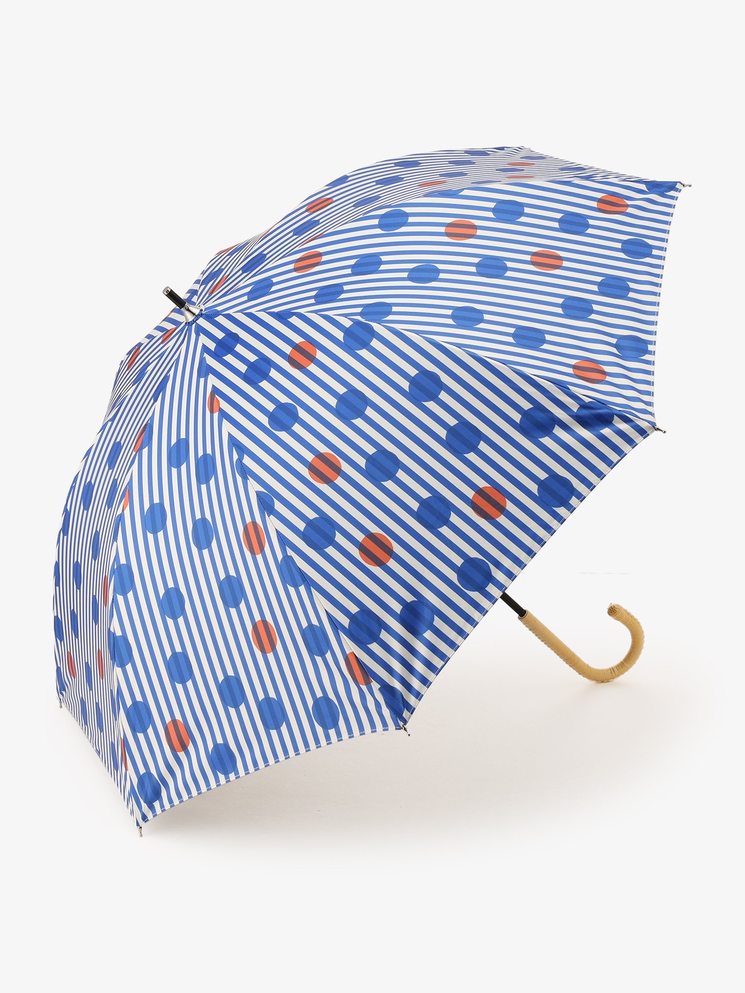 ドットストライプ晴雨兼用長傘 日傘