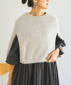 BEARDSLEY ファーニットポンチョ ビアズリー トップス ニット ブラウン ホワイト ピンク ブラック【送料無料】