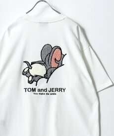 【SALE／11%OFF】トムとジェリー 【再入荷】Tom and Jerry トムとジェリー Tシャツ メンズ オーバーサイズ ワンポイント サガラ刺繍 半袖 ティーシャツ レディース ユニセックス マルカワ トップス カットソー・Tシャツ ブラック ブルー ホワイト ネイビー グレ【送料無料】