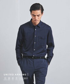 【SALE／70%OFF】UNITED ARROWS スムース セミワイドカラーシャツ COZY -イージーケア・抗菌防臭- ユナイテッドアローズ アウトレット トップス シャツ・ブラウス ネイビー ホワイト ブルー【送料無料】